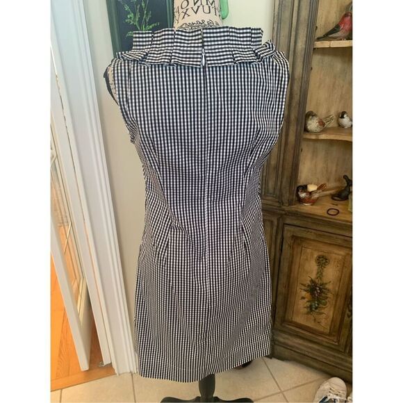 TALBOTS Gingham Check Pleated Ruffle Tank Dress - Picture 8 of 9